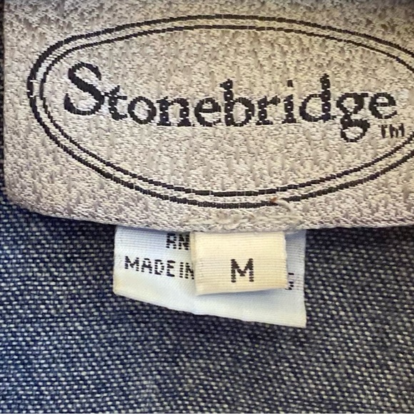 Stonebridge Viscose Denim Vest with Red and Blue Accents - Picture 7 of 8